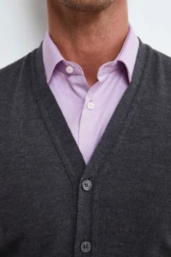 Gilet con Bottoni in Lana merino - ANTRACITE