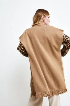 Gilet con frange - CAMMELLO