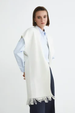 Gilet con frange - ECRU