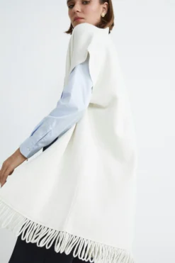 Gilet con frange - ECRU