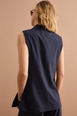 Gilet Doppiopetto da Cerimonia in Lana Vergine - BLU