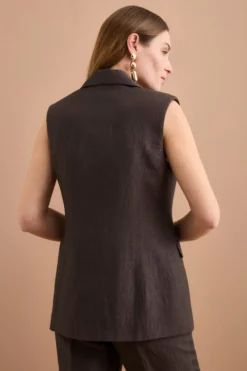 Gilet Doppiopetto in Misto Lino - T.MORO