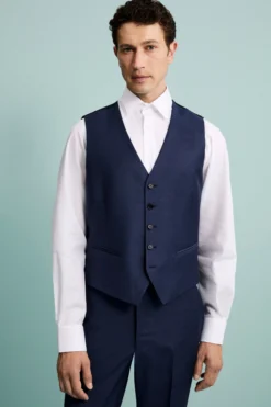 Gilet Elegante in Lana Vergine - BLU