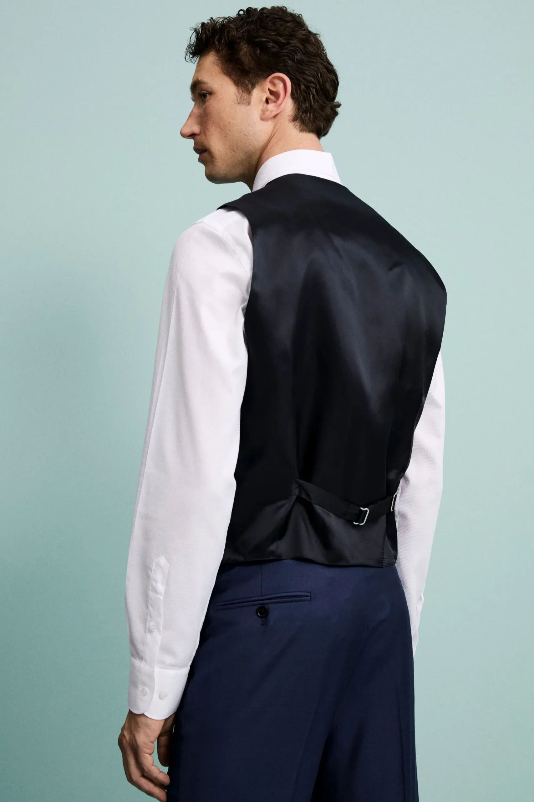 Gilet Elegante in Lana Vergine - BLU