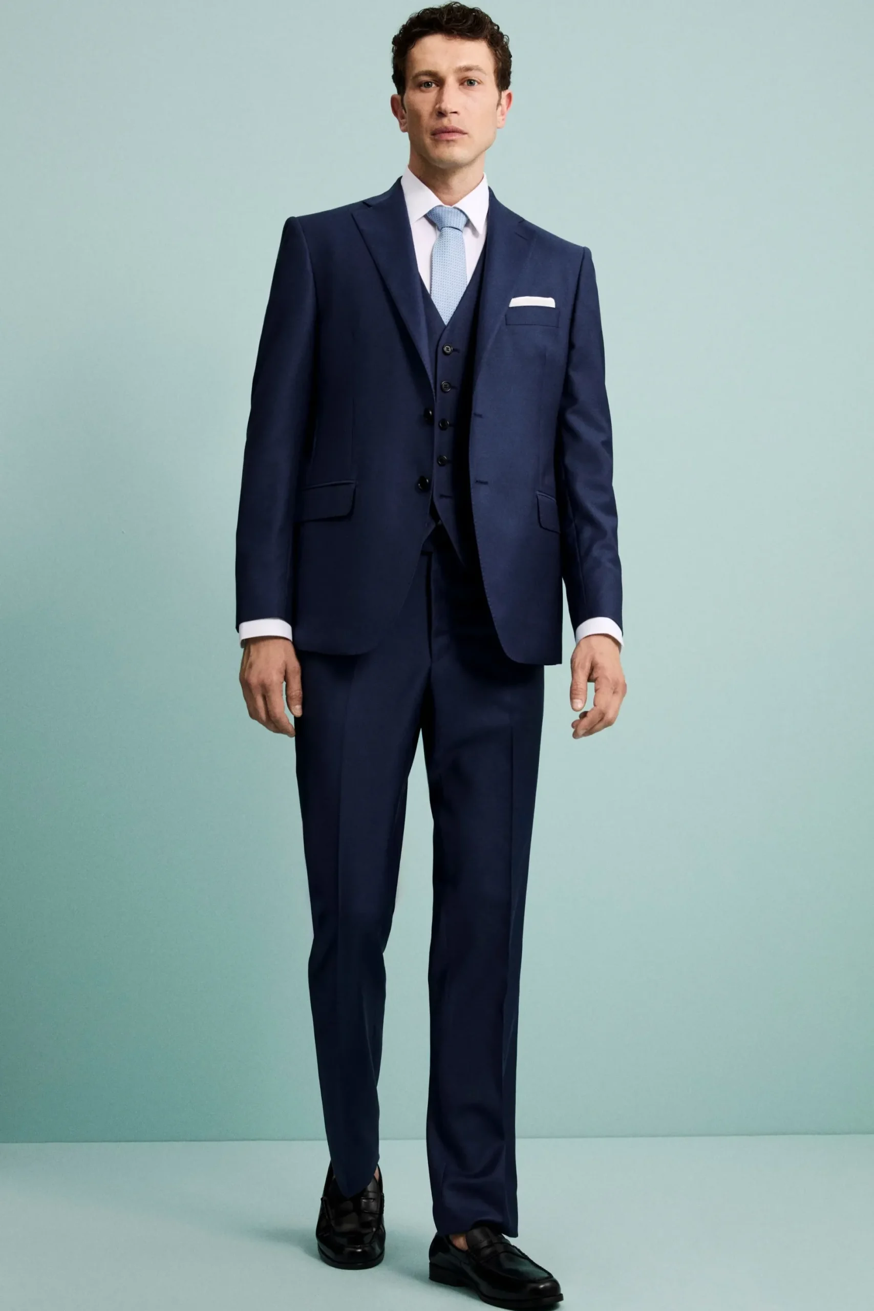 Gilet Elegante in Lana Vergine - BLU