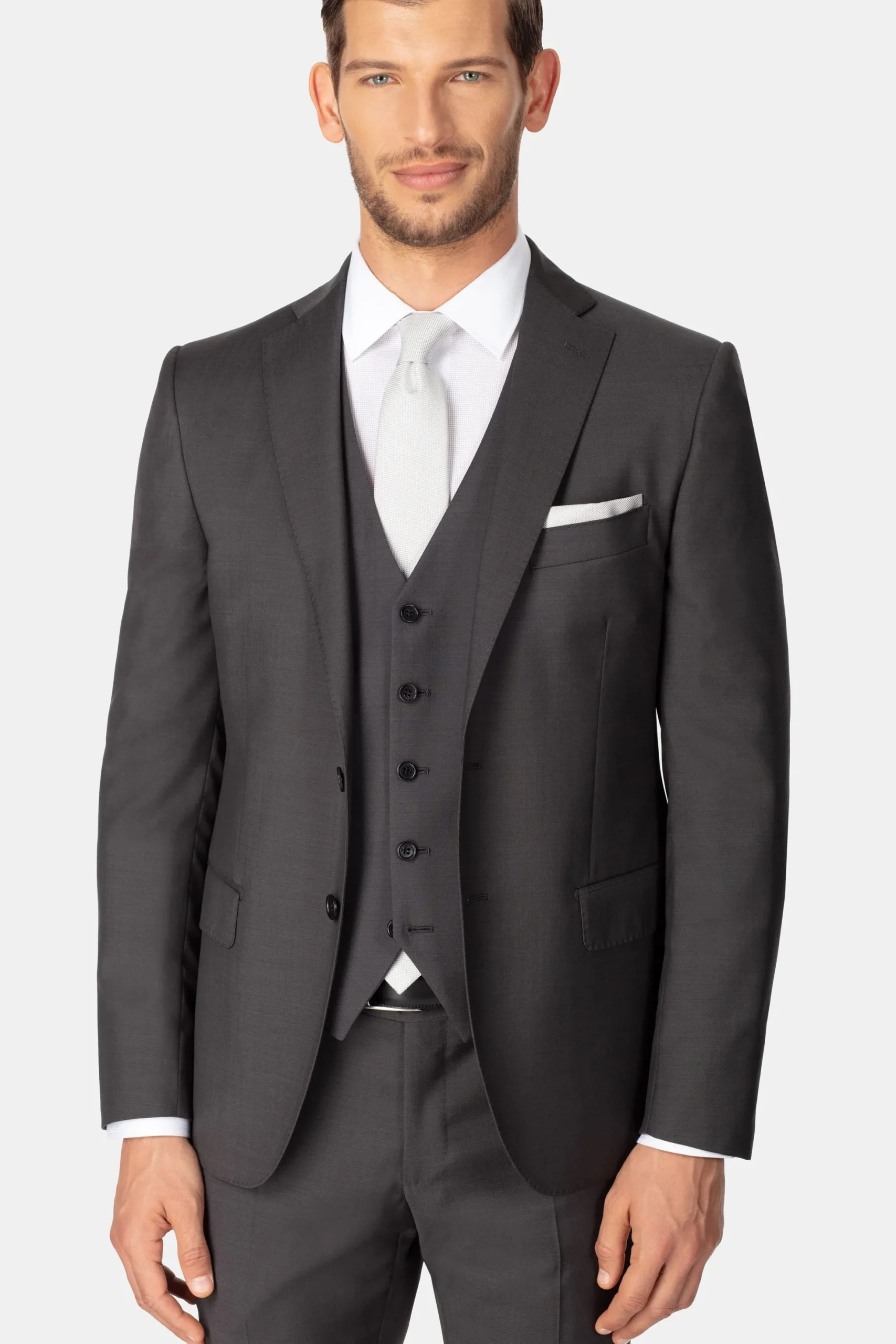 Gilet grigio in lana - ANTRACITE
