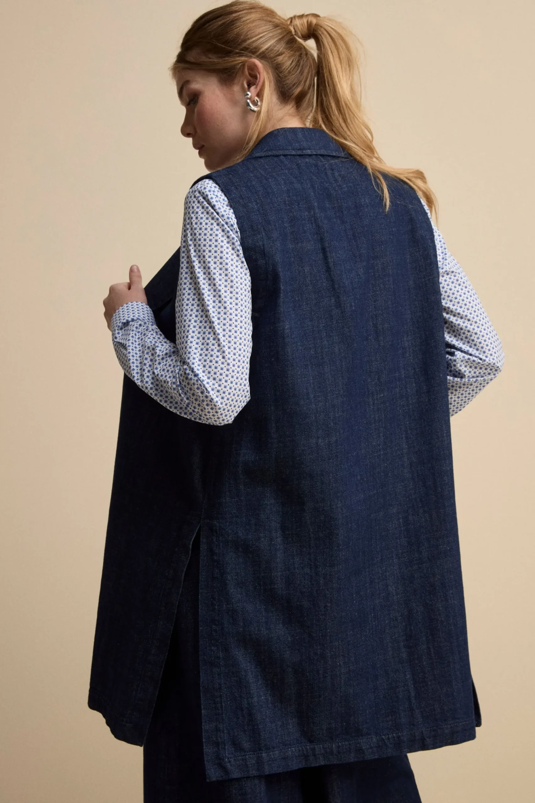 Gilet Lungo in Denim - JEANS