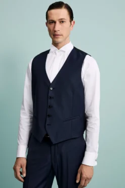 Gilet Sartoriale in Lana Vergine - BLU