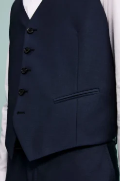 Gilet Sartoriale in Lana Vergine - BLU
