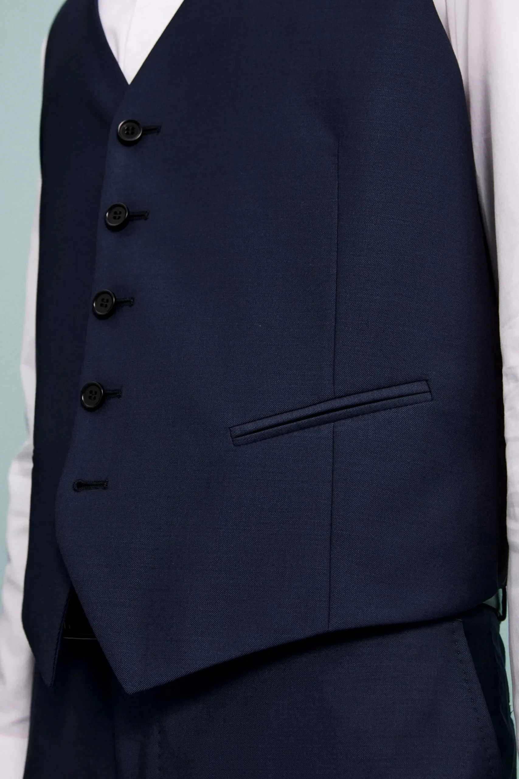 Gilet Sartoriale in Lana Vergine - BLU