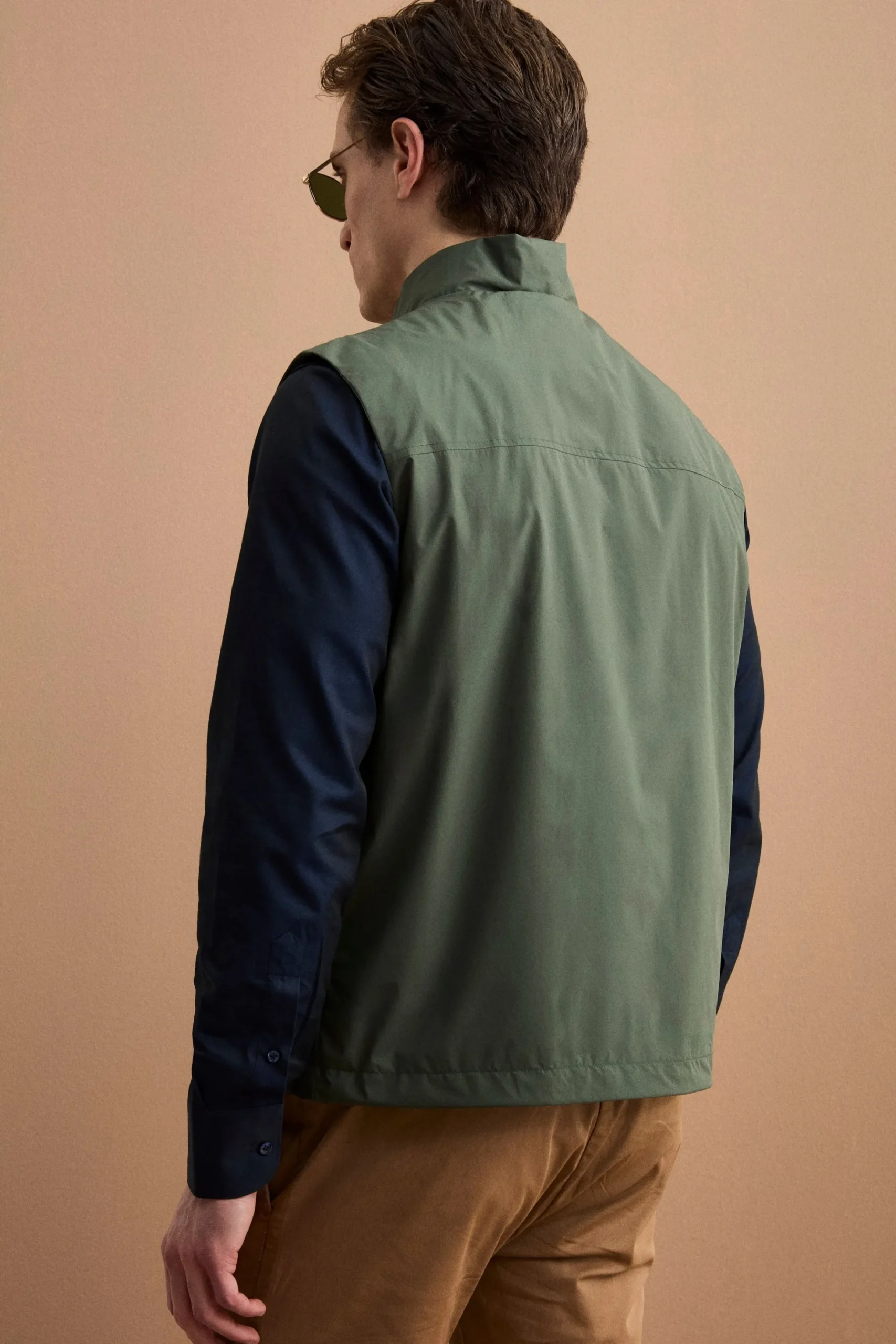 Gilet Smanicato con Zip - VERDE