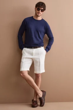 Girocollo Felpa in Seta e Cashmere - NAVY