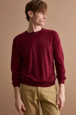 Girocollo Felpa in Seta e Cashmere - VINO