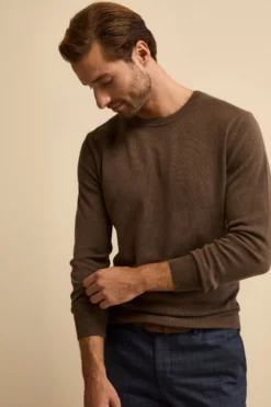 Girocollo in cashmere e seta - CACAO