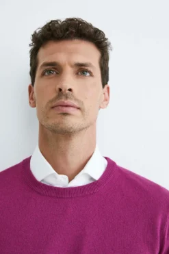 Girocollo in cashmere e seta - FUXIA