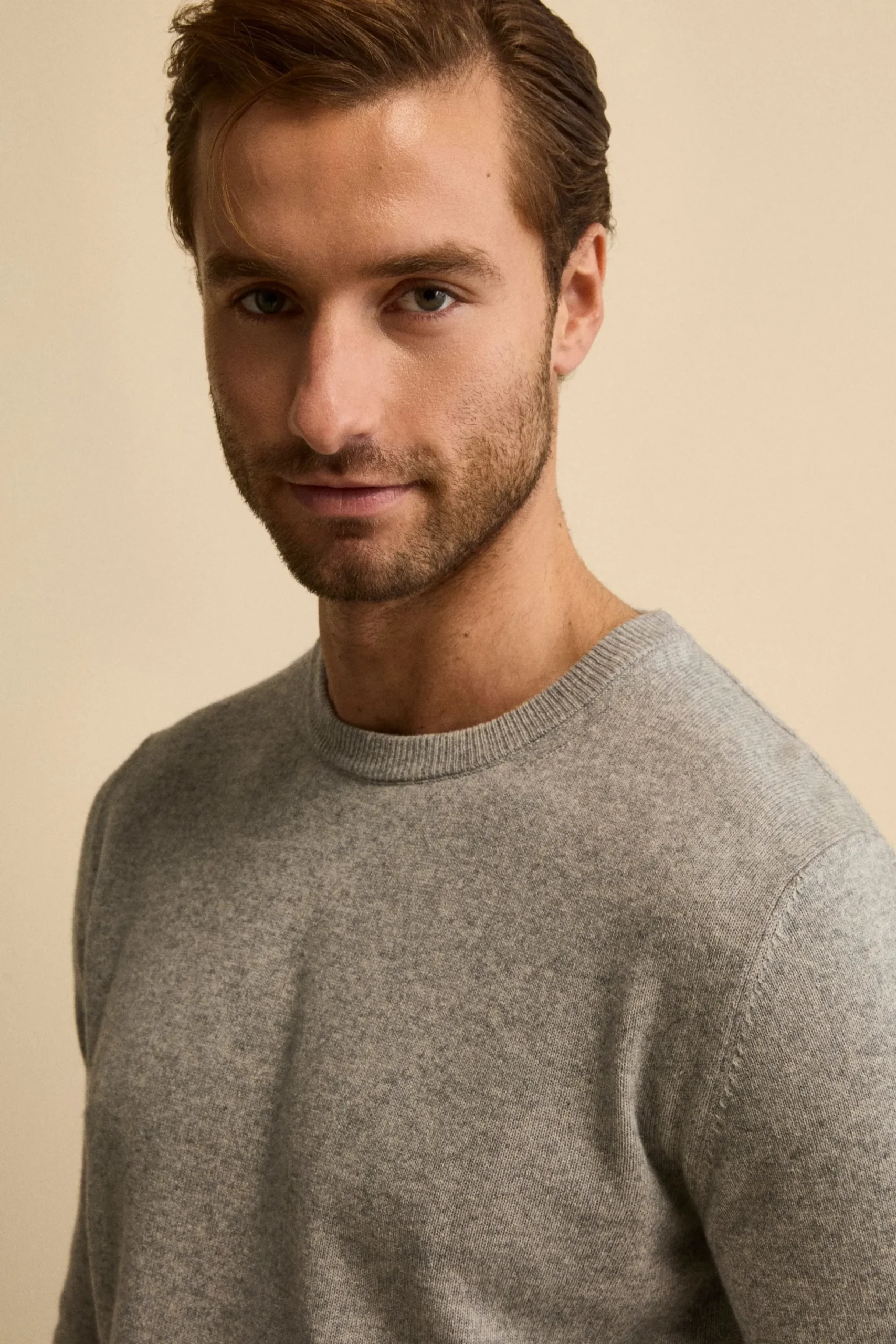 Girocollo in cashmere e seta - GRIGIO MELANGE