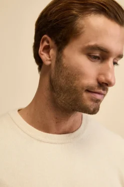 Girocollo in cashmere e seta - LATTE
