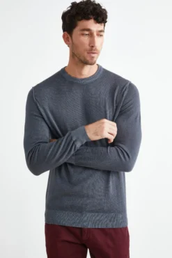 Girocollo in Lana Merino Extrafine - FUMO