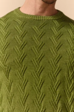 Girocollo Losanga in Lana Merino - PISTACCHIO