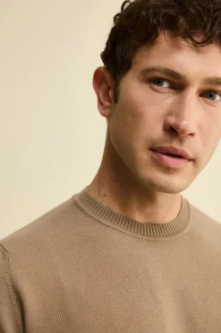 Girocollo Piquet in Lana con Toppe - TORTORA