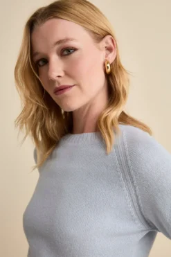 Girocollo Raglan in Lana e Cashmere - AZZURRO