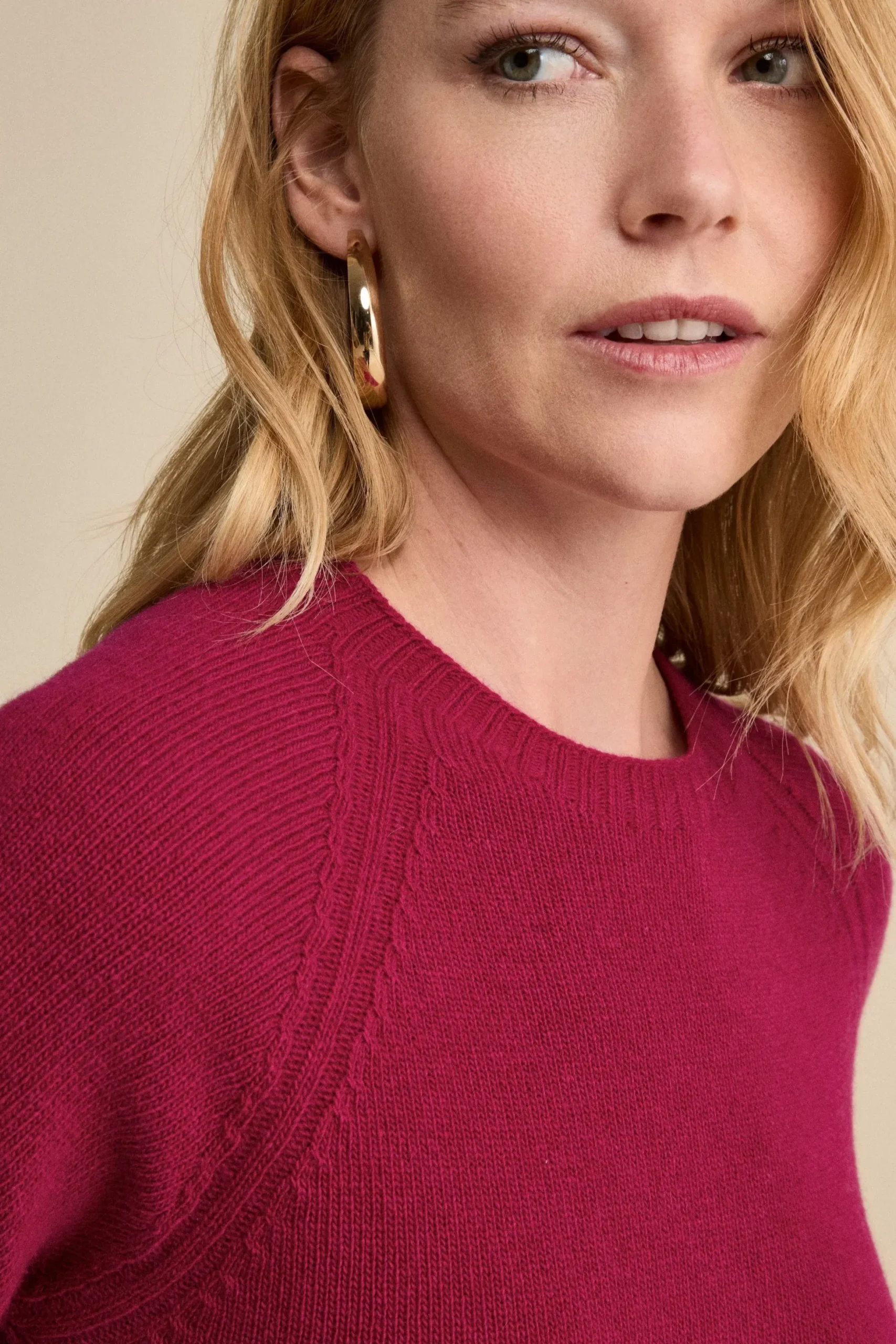 Girocollo Raglan in Lana e Cashmere - CILIEGIA