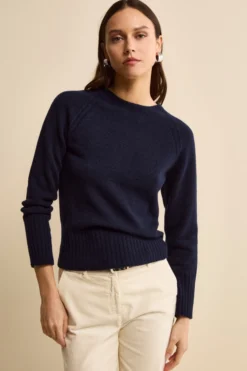 Girocollo Raglan in Lana e Cashmere - BLU