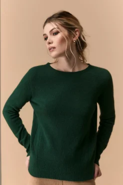 Girocollo Traforato in Lana Merino - VERDE