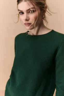 Girocollo Traforato in Lana Merino - VERDE