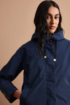 Giubbino Over con Cappuccio e Tasche Laterali - BLU