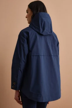 Giubbino Over con Cappuccio e Tasche Laterali - BLU