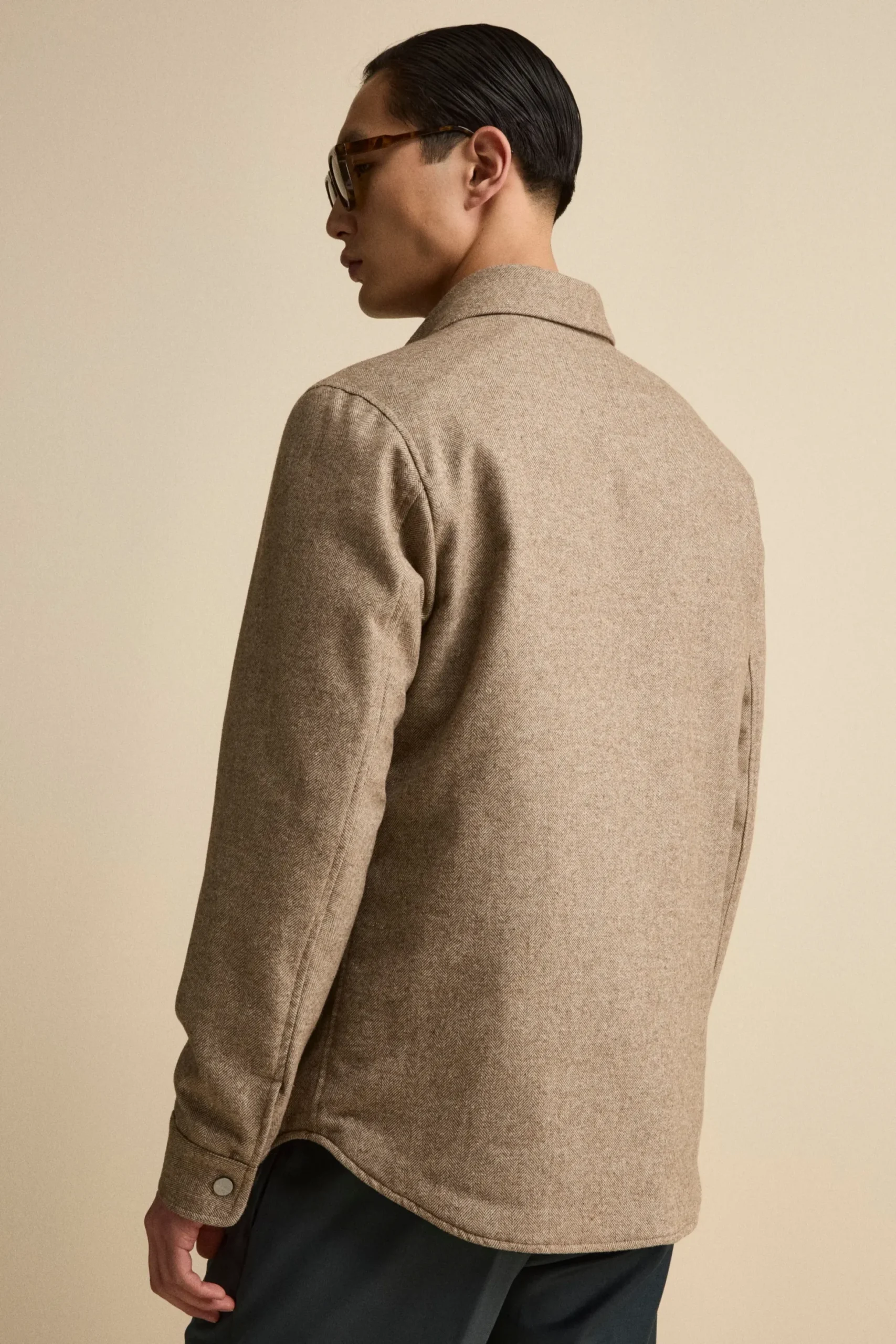 Giubbino Overshirt in Misto Lana - MARRONE SPIGATO