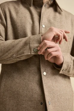 Giubbino Overshirt in Misto Lana - MARRONE SPIGATO