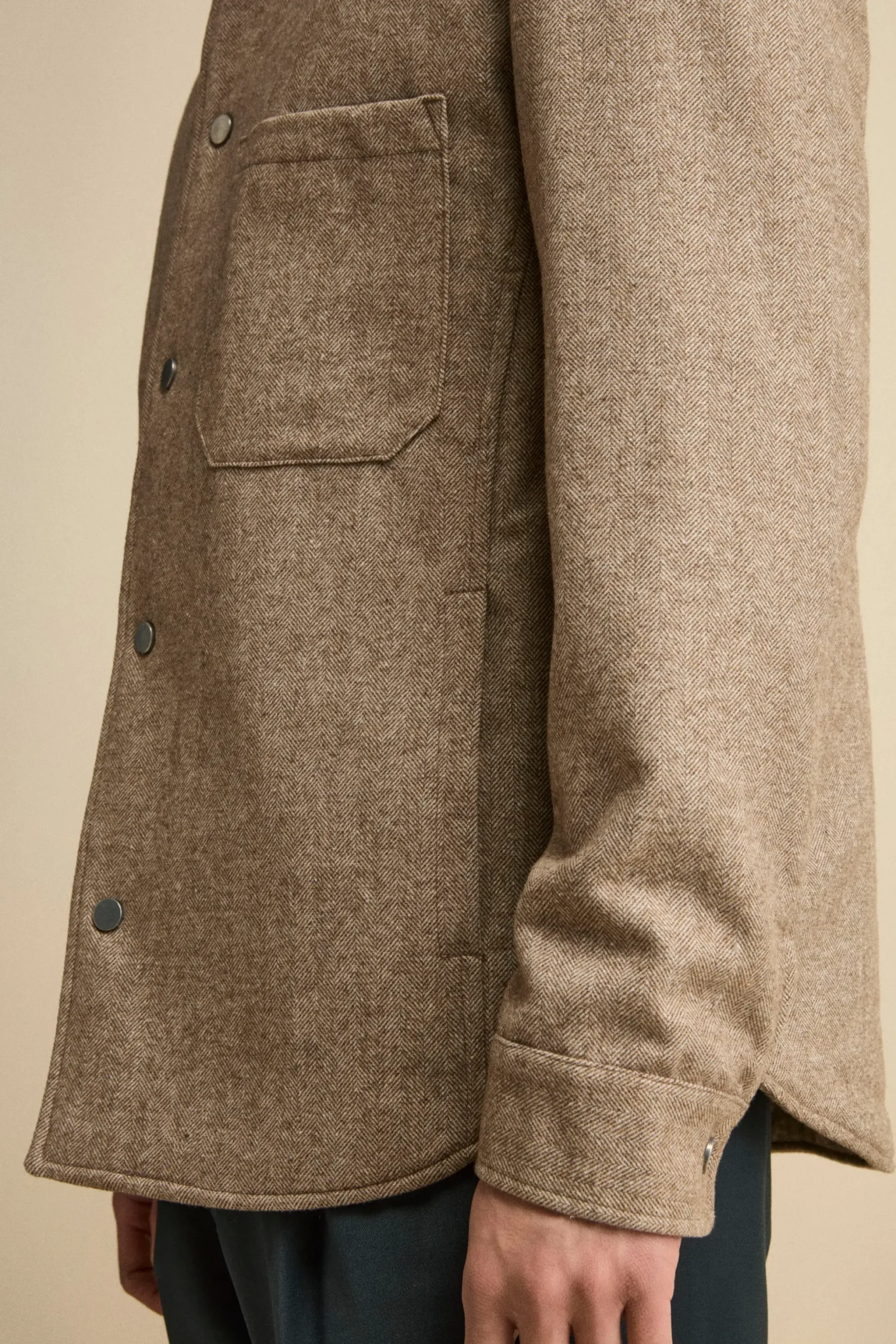 Giubbino Overshirt in Misto Lana - MARRONE SPIGATO