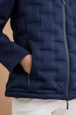 Giubbino Trapuntato Doppio Tessuto con Cappuccio - BLU