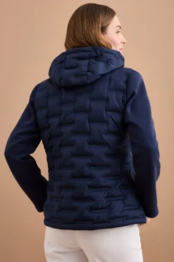 Giubbino Trapuntato Doppio Tessuto con Cappuccio - BLU