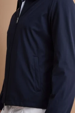 Giubbino Worker in Jersey con Zip - BLU