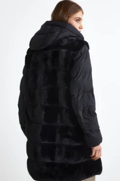 Giubbotto Imbottito con Pelliccia - NERO
