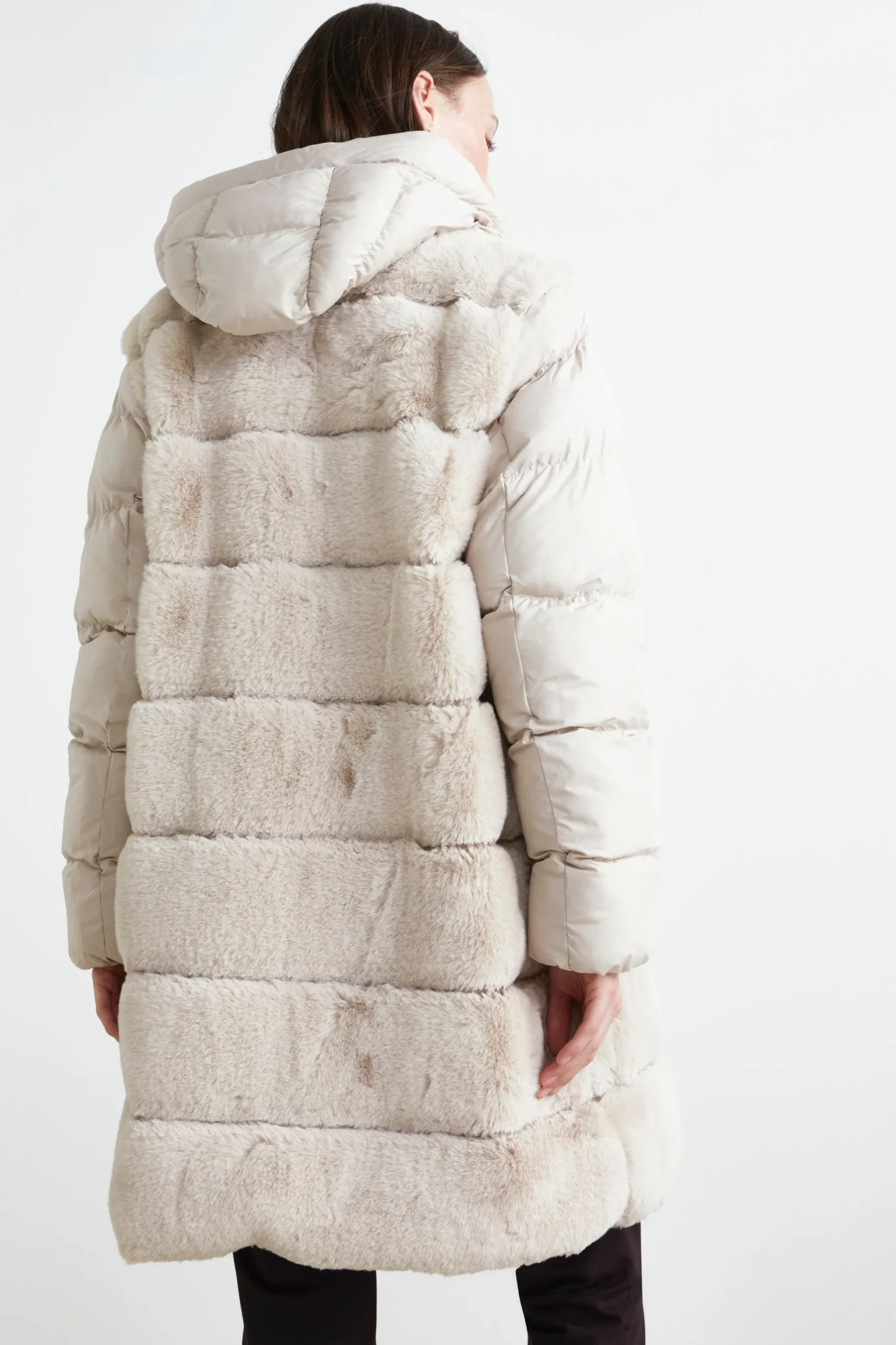 Giubbotto Imbottito con Pelliccia - BEIGE