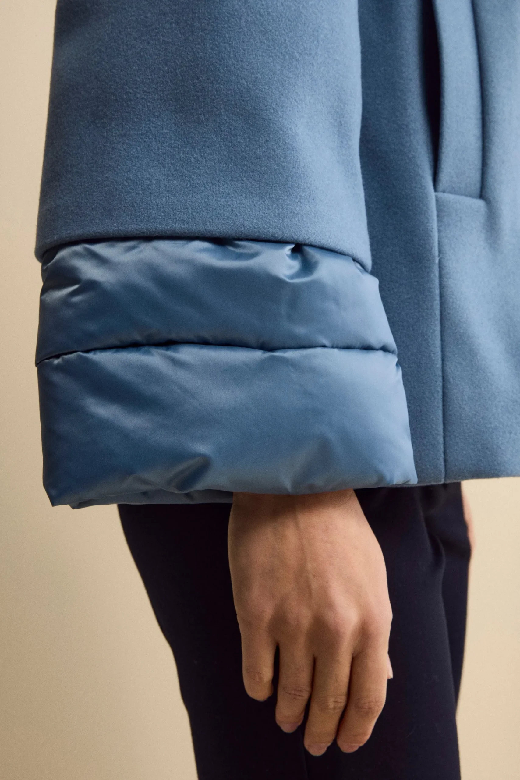 Giubbotto Imbottito Svasato con Zip - DENIM