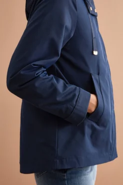 Giubbotto Impermeabile con Cappuccio e Gilet Removibile - BLU