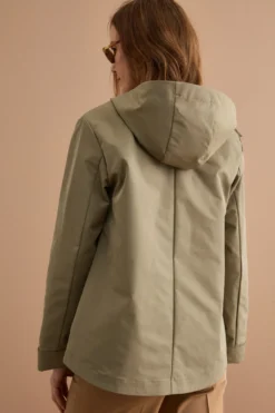 Giubbotto Impermeabile con Cappuccio e Gilet Removibile - VERDE MILITARE