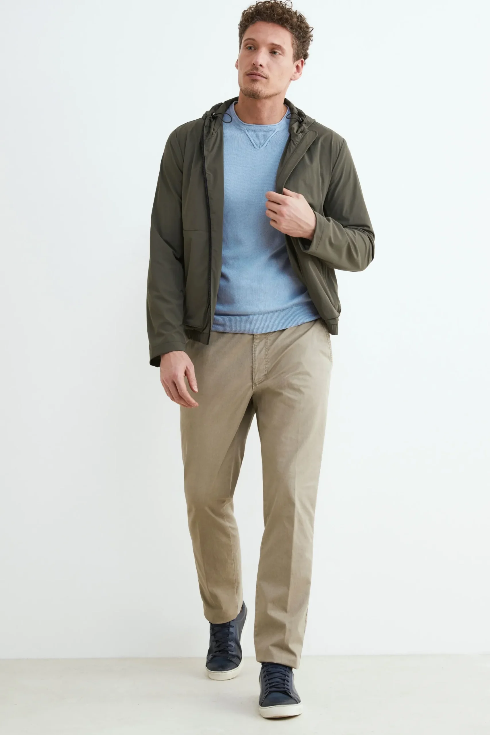 Giubbotto impermeabile con cappuccio - VERDE MILITARE