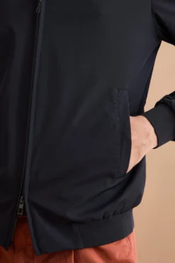 Giubbotto Leggero con Bordi in Maglia - BLU