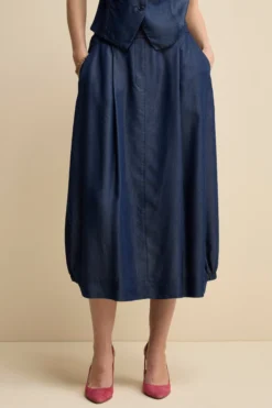 Gonna Fluida con Tasche - BLU