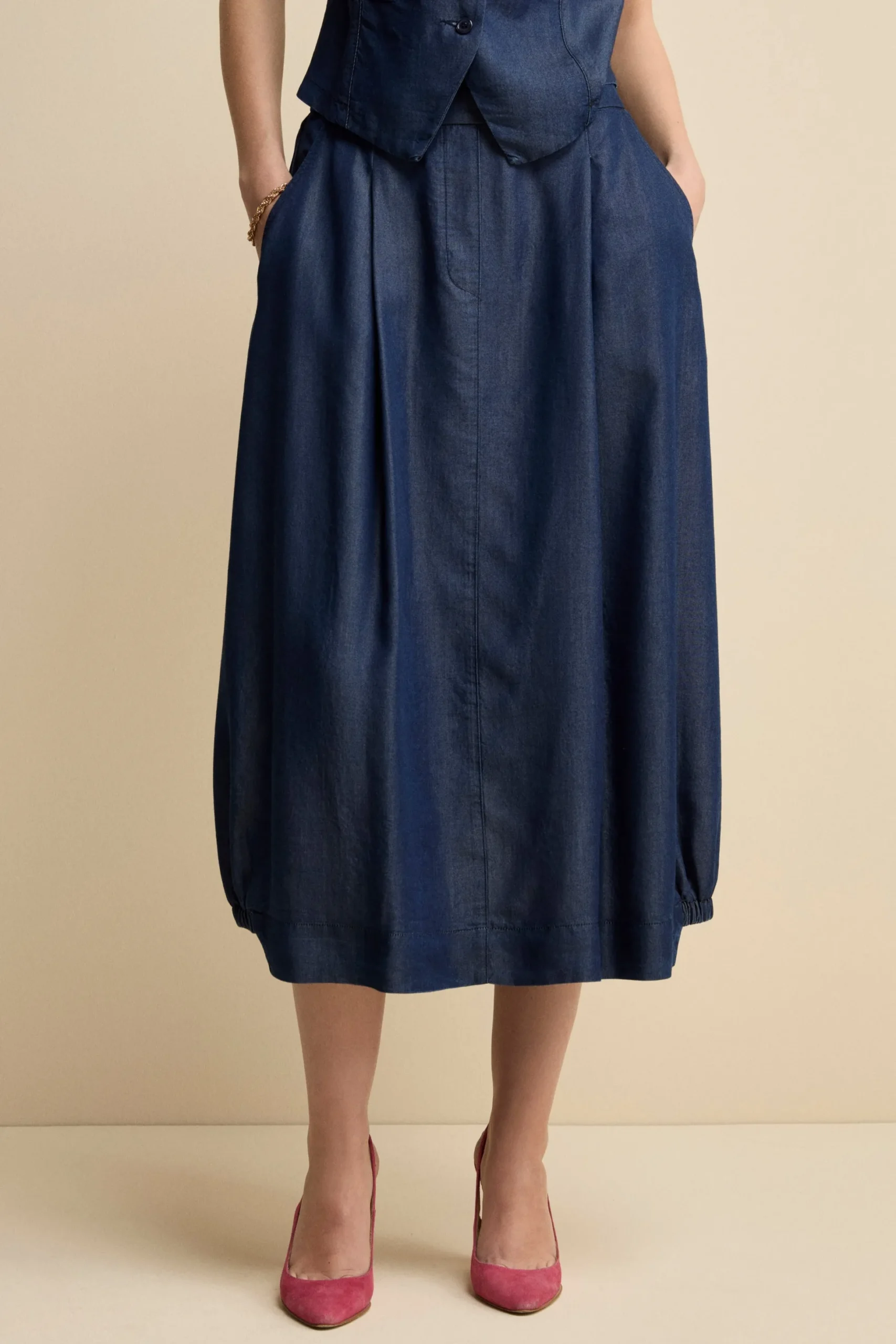 Gonna Fluida con Tasche - BLU