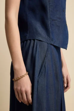 Gonna Fluida con Tasche - BLU