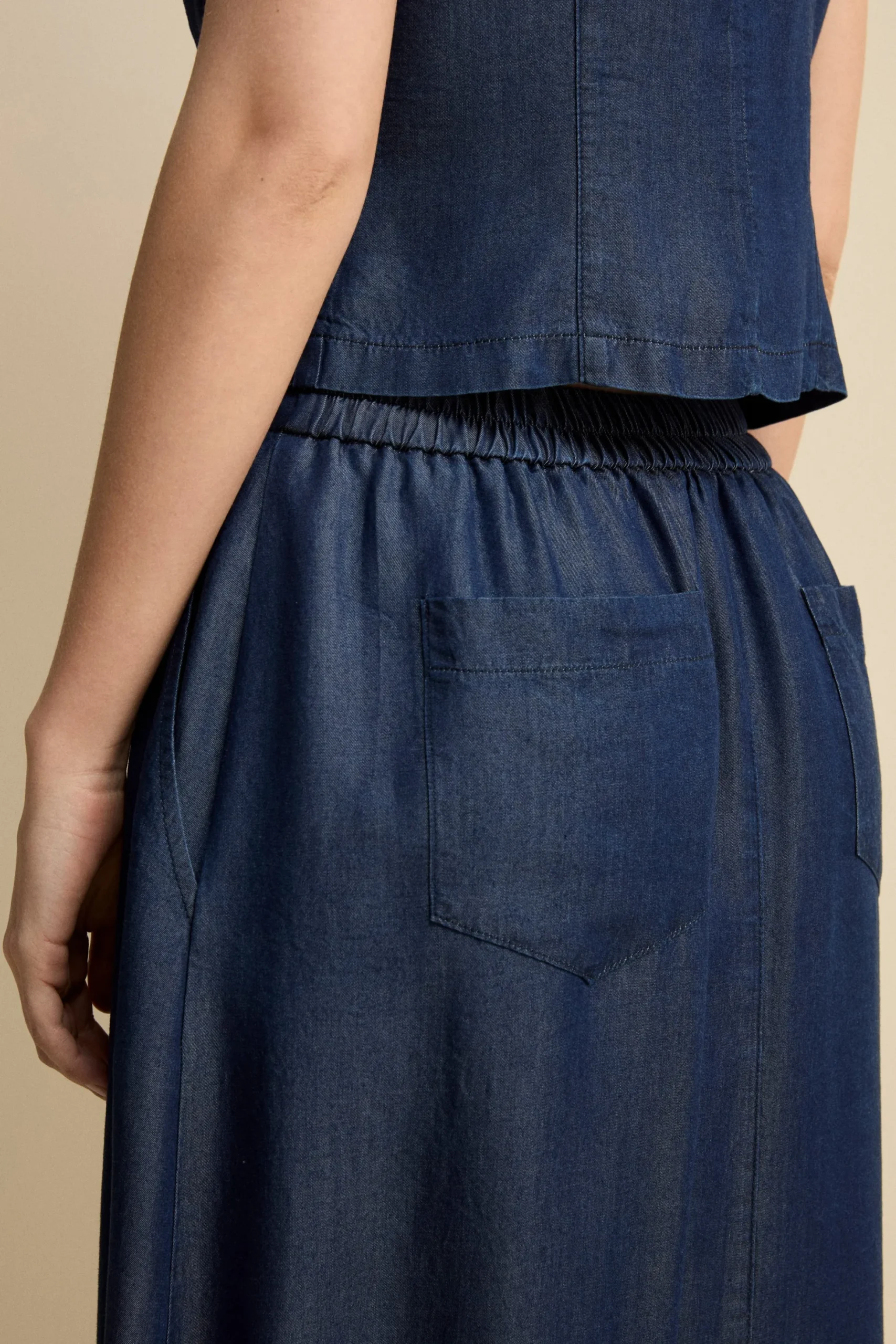 Gonna Fluida con Tasche - BLU