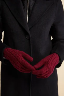 Guanti Trecce in Lana e Cashmere - VINO