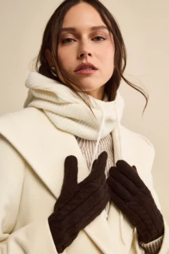 Guanti Trecce in Lana e Cashmere - CAFFE